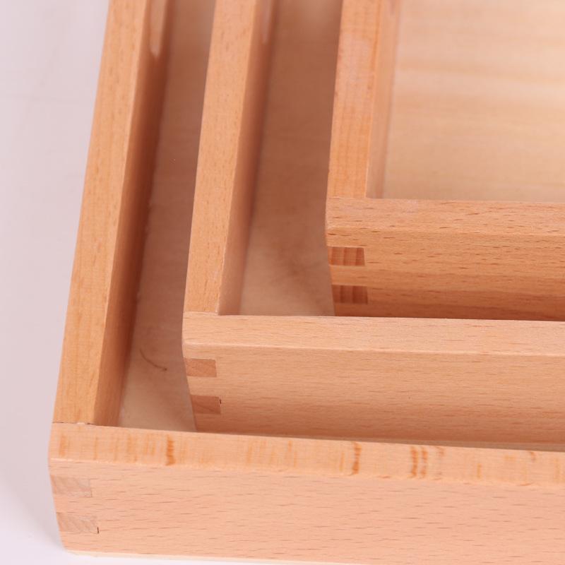 Set di Vassoio Educativo in Legno di Faggio Montessori: Vassoi Operativi e di Contenimento in Legno a Tre Pezzi per la Prima Educazione.