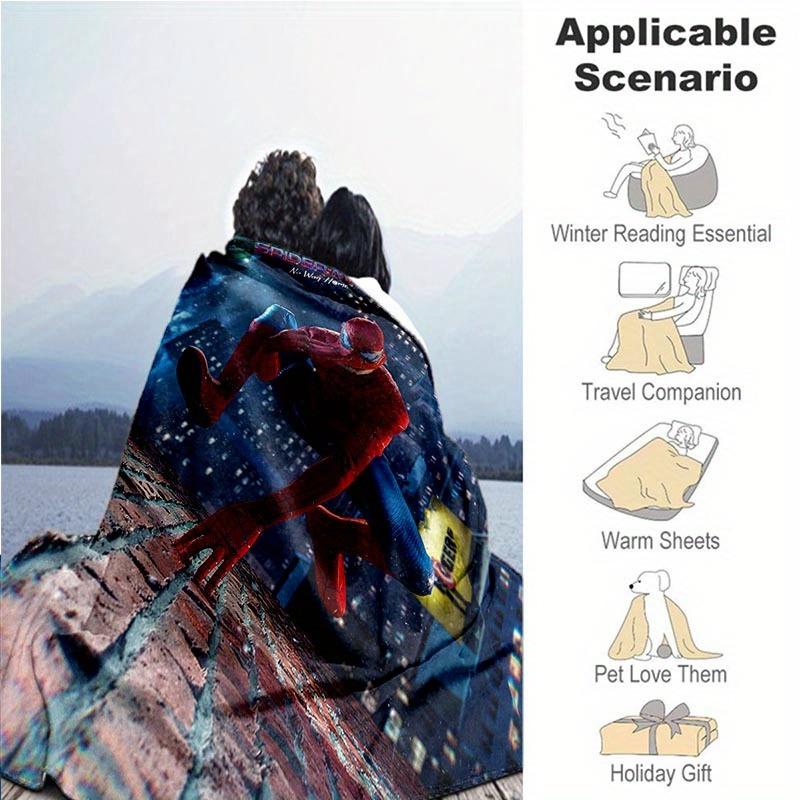 1pc Spider-Man Printing Blanket - Soft, All-Season Throw for Living Room, Bedroom,Personalized Gift with Adorable Cartoon Design