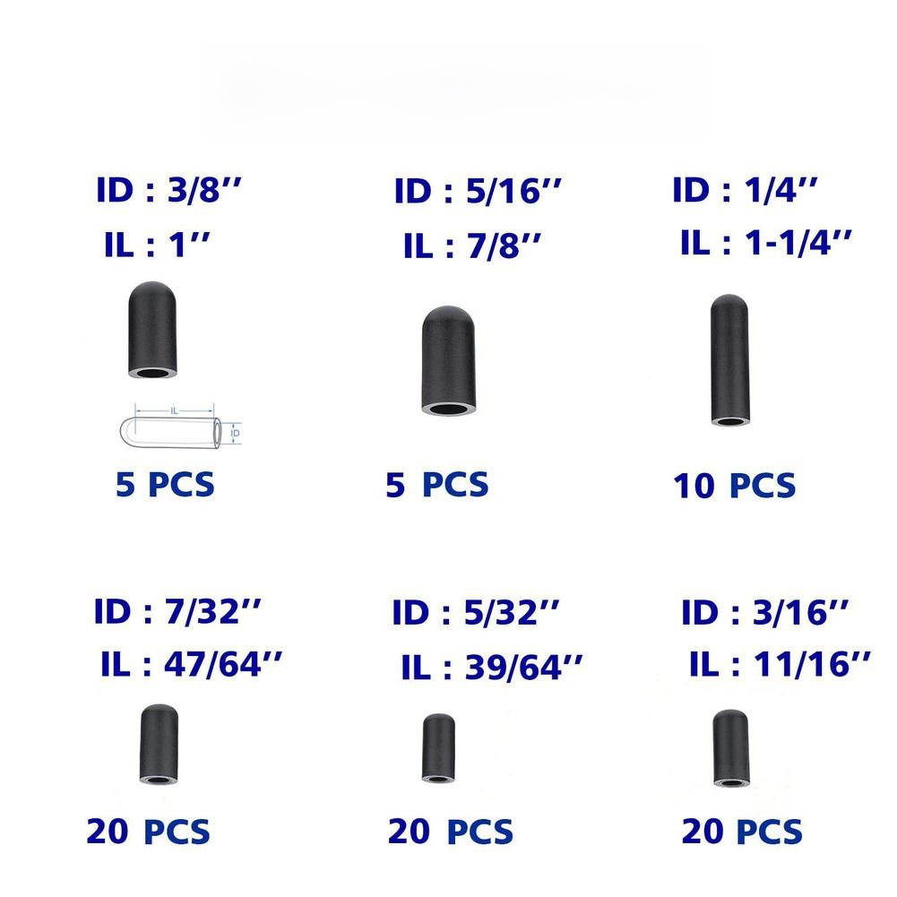 80-160 Pcs Black Rubber Vacuum Dust For Caps- Assortment Kit For Car Carburetor Valves And Ports, Mixed Sizes, Dust Seal