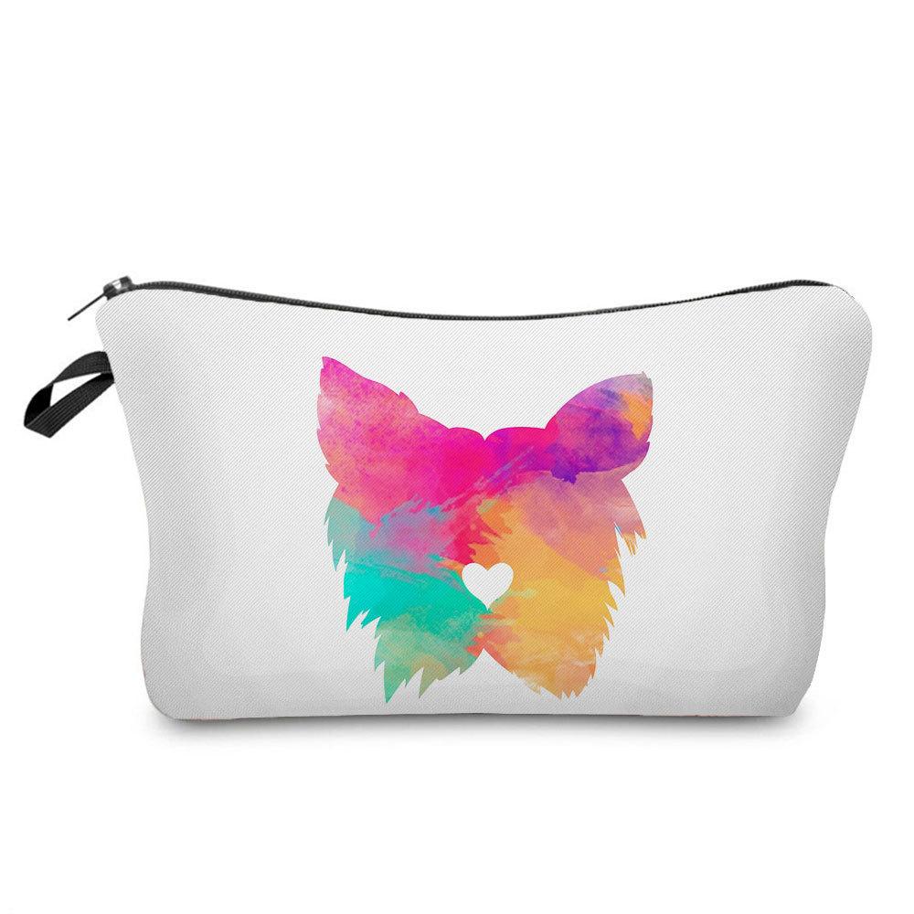 Women Dog Print Cosmetic Bag Toiletries Organize Travel Storage Case  6402