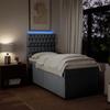 Vidaxl Letto Continentale Con Materasso, Grigio Chiaro, Tessuto, 90X200 Cm