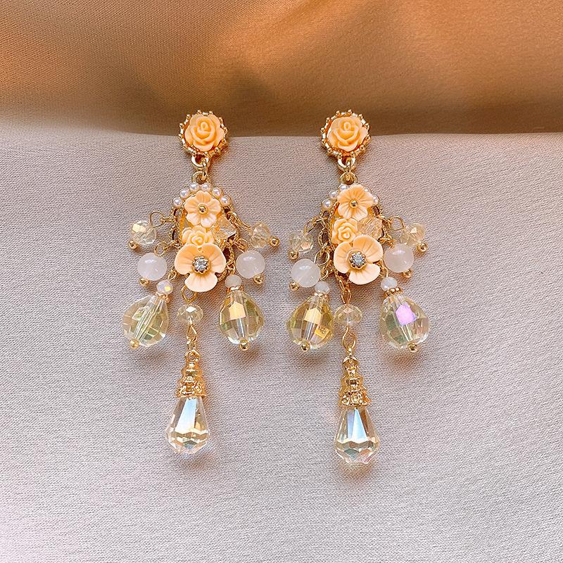Silver Needle Diamond Goldfish Hollow Pendant Fashion Earrings Light Luxury Premium Earrings Niche Design Earrings