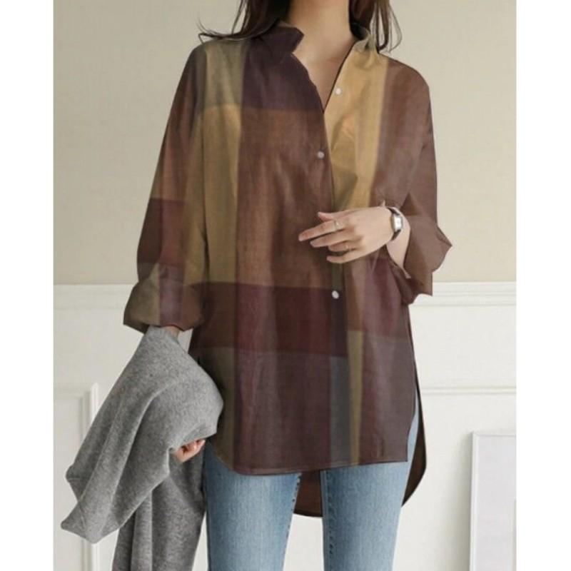 

Женская рубашка с длинным рукавом и нестандартным принтом на весну и лето, свободные и удобные повседневные топы XXS