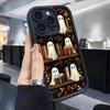 Ghost Head Bookshelf iPhone Case for 15/16/17 Pro Max - Black Groove Design