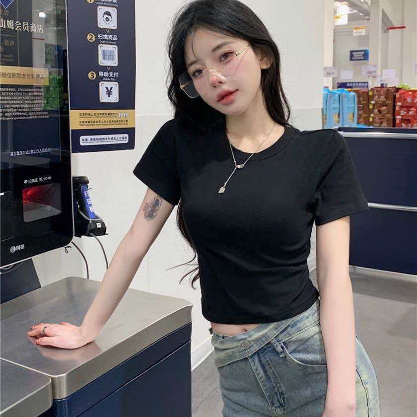 Pure desire style women's clothing open-navel short-sleeved T-shirt summer scheming women show waist and slim figure sweet and spicy style top