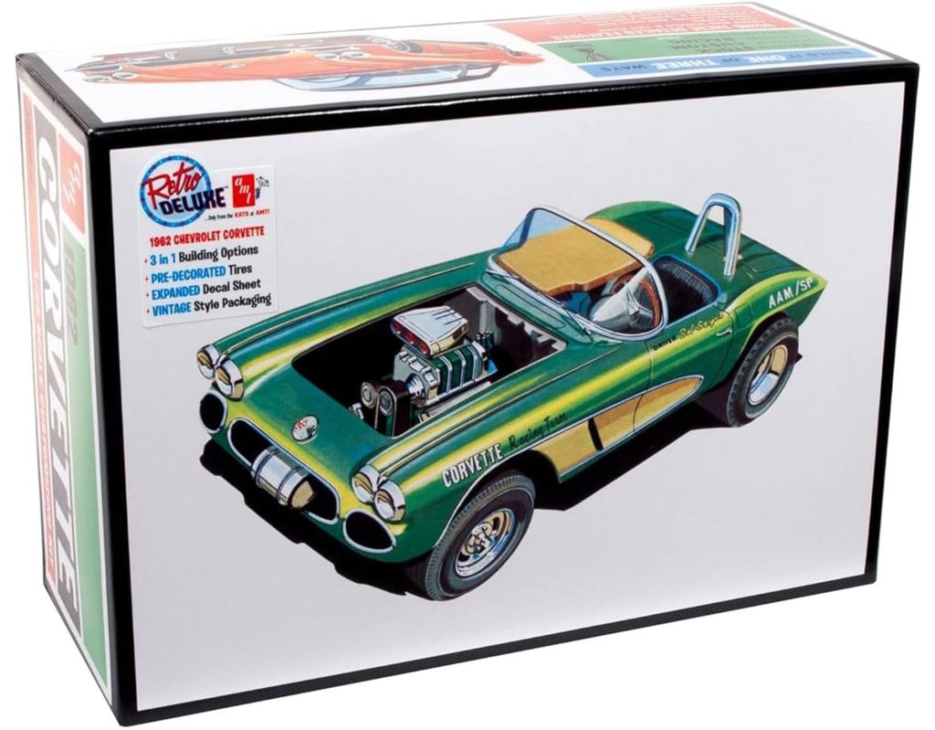 Platz AMT 1962 Chevrolet Corvette 3in1 Plastic Model AMT1318 1/25
