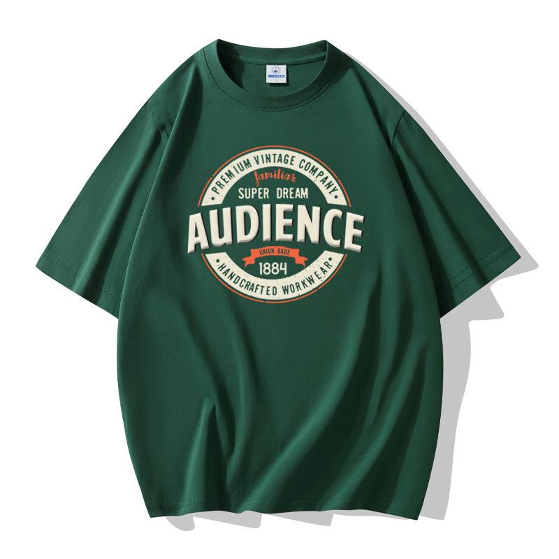 

Мужская хлопковая футболка с короткими рукавами, большой размер, свободная футболка S темно-зеленого