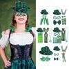 Patrick's Day Outfits Accessory Irish Festival Costume Accessories with Hat Bowtie Necklace Glasses Suspenders Stockings