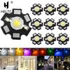 10X 20mm 3V 3W High Power Chip Light Bead White Red Blue Green Led Beads Emitter LED Bulb Diodes Lamp With Star Min Heatsink
