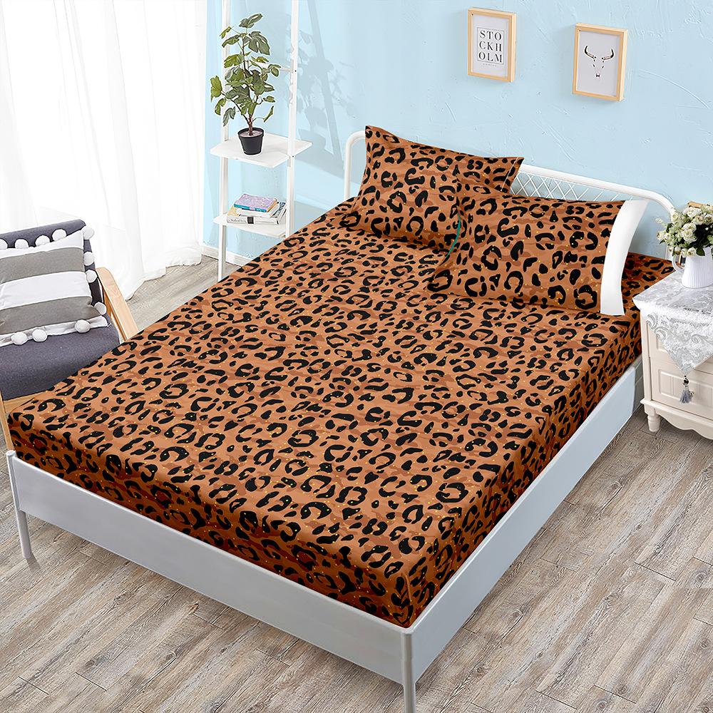 Animal Fur Texture Bed Hat Three-Piece Bed Cover Pillowcase Mattress Protective Cover