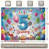 5th Birthday Party Backdrop Polyester Banner 229.87 X 179.83 Cm Photo Booth Decoration