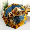 Sunflower Dog  Pattern, Automatic Folding Umbrella, Portable and Foldable Design, 8 Ribs, a Christmas or Birthday Gift.