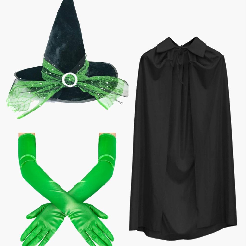 Adult Halloween Witch  Cosplay Costume With Hat Gloves Cloak Party Performance
