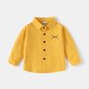 Kinder Langarmhemd 2025 Herbst Jungen Revers einfarbig besticktes Hemd Baby Oberteil trendige Kinderbekleidung