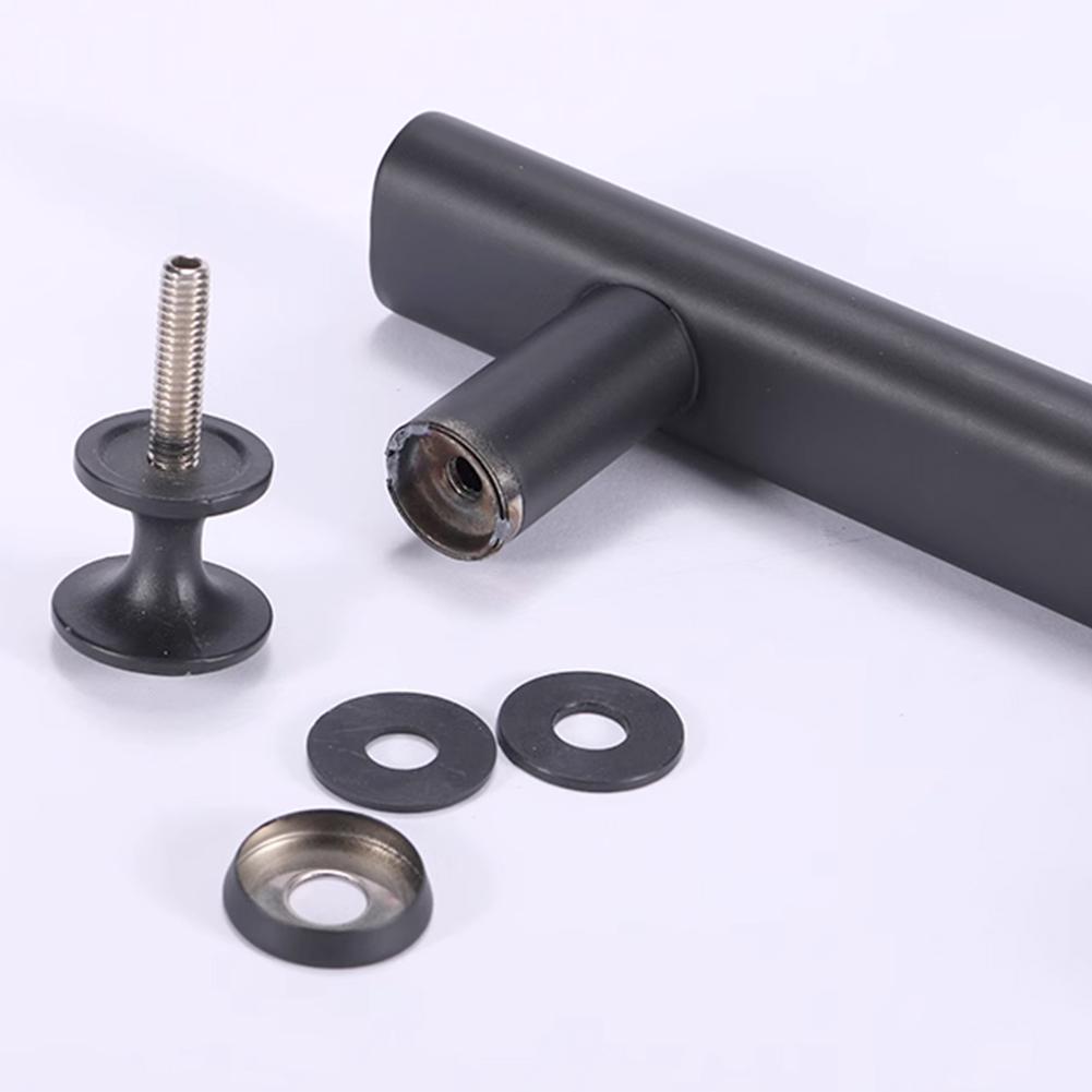 Knobs Door Handle Bathroom Bathtub Stylish 145mm 5.5mm Bolt Black Flat Part Stainless Steel For Shower Enclosures