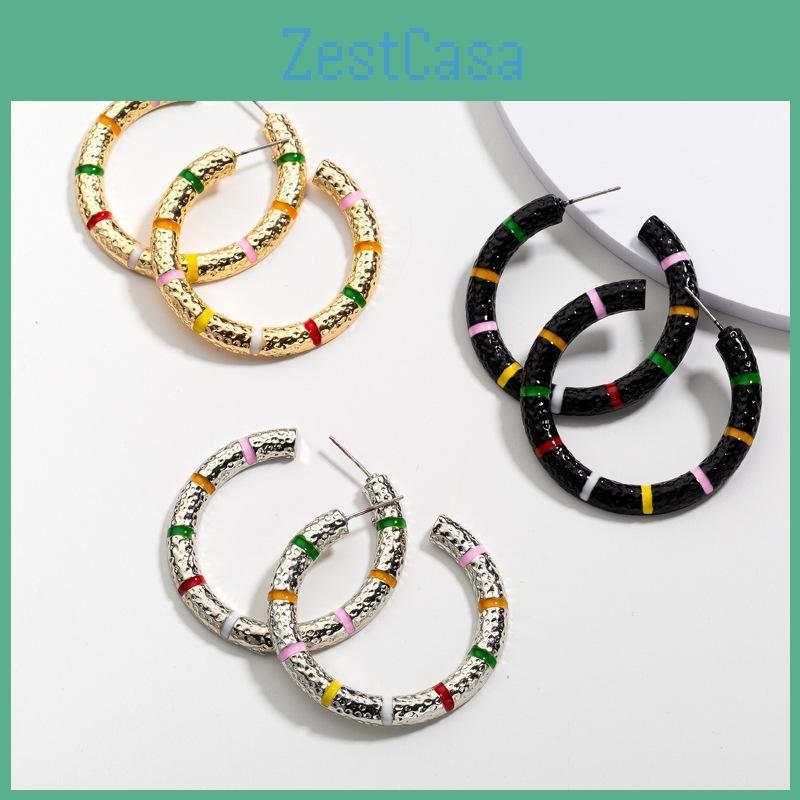 Sophisticated Hoop Geometric Earrings In Various Colors For Women