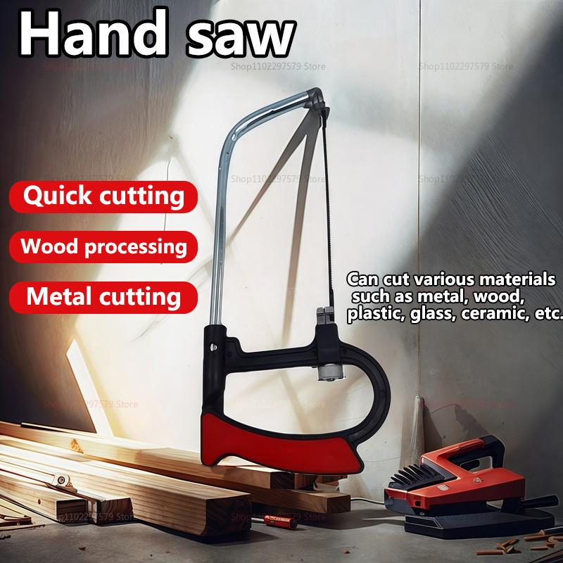 7-in-1 Multifunction Hand Saw Kit with Steel Hacksaw for Metal Wood Glass DIY Crafting Model Making Includes 6 Blades