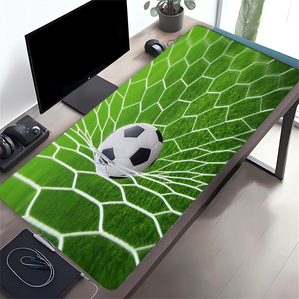 1pc Large Gaming Mouse Pad, UV Reactive Non-Slip Desk Mat, Washable PolyesterGoal, Soccer, NetComputer Pad with Vibrant Game Machine Print,