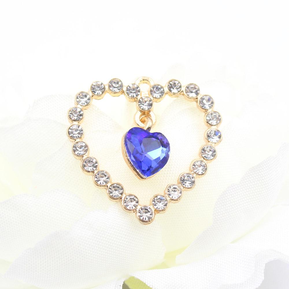 Fashion 5-piece 25 * 25mm heart-shaped alloy pendant accessories DIY clothing hair accessories necklace bracelet pendant