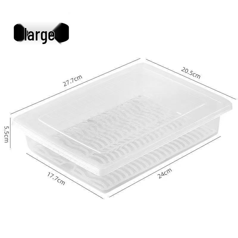 

Контейнер для хранения мяса в холодильнике и морозильнике с крышкой - Запахоустойчивый, Разделенный органайзер для сохранения свежести Large прозрачный