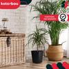 Plastic Flower Pot for Flowers and Herbs on the Balcony or Terrace, Anthracite, 24 cm