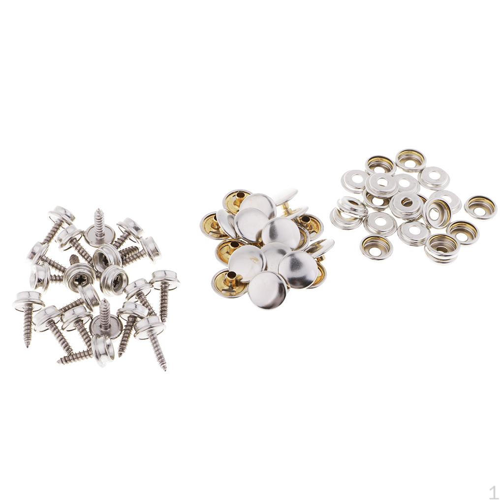 20 Buttons Buckle Clasp Rivet with Screws for DIY