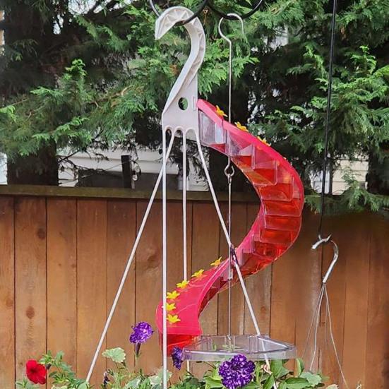 Hummingbird Feeder Spiral Bird Feeder with Multiple Flower Feeding Ports Hanging Outdoor