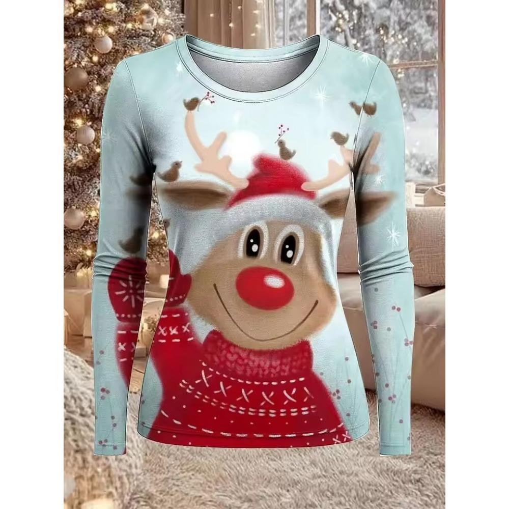 Halloween Women's T-Shirts Graphic Pumpkin Elegant Vintage Tees Long Sleeve T-shirts V-Neck Regular Tops Casual Pullover