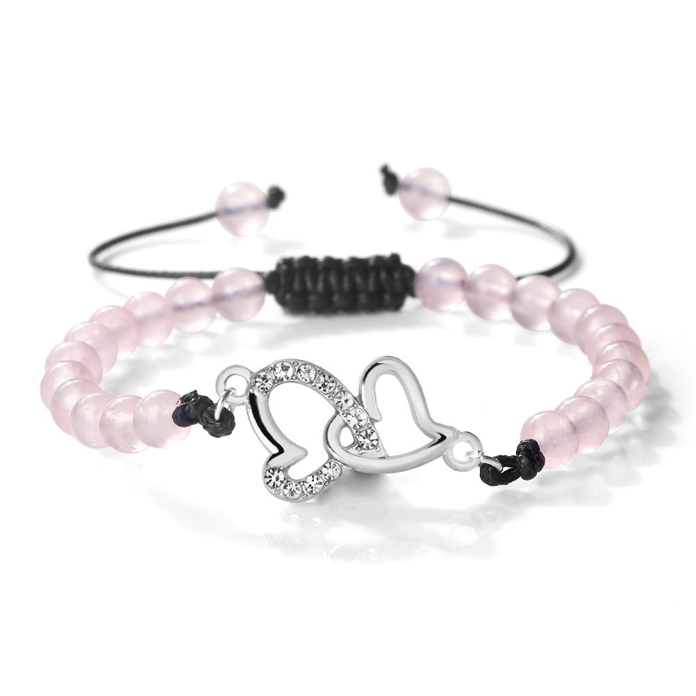 Double Heart Bracelet For Women Couple Matching Love Adjustable Chain Jewelry Romantic Anniversary Valentine's Day Present Gifts