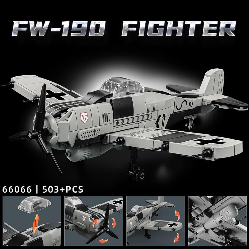 Neues Fw-190 Flugzeug Montage Bausteine Piraten Propeller Kampfhubschrauber Kinderspielzeug Puzzle Modell