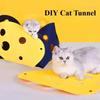 1PC Cat Play Tunnel Bed - Foldable Pet Tunnel Tube Bed with Holes DIY Play Mat Activity Rug, for Indoor Cats Interactive Play