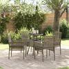 Garden Dining Set 5 pcs Grey Poly Rattan