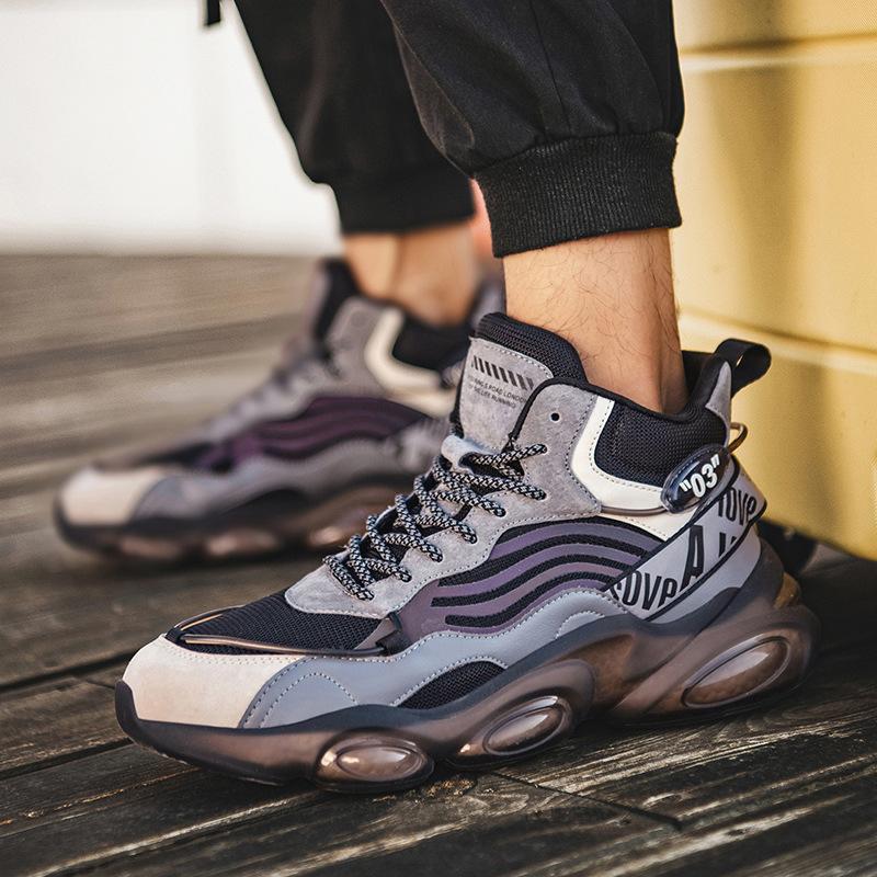 

Men s shoes 2025 new luminous high-top coconut shoes velvet casual sports shoes men s versatile platform dad shoes 39