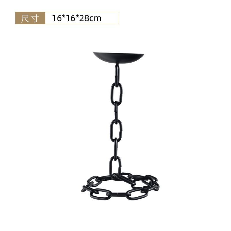 Modern Minimalist Wabi-Sabi Iron Chain Candle Holder Vintage Industrial Decor Entryway Living Room