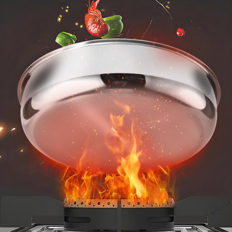 Giyoca Honeycomb Frying Pan Nonstick Wok Uncoated 316 Stainless Steel Household Kitchen Multi-function Pots Universal for Stoves