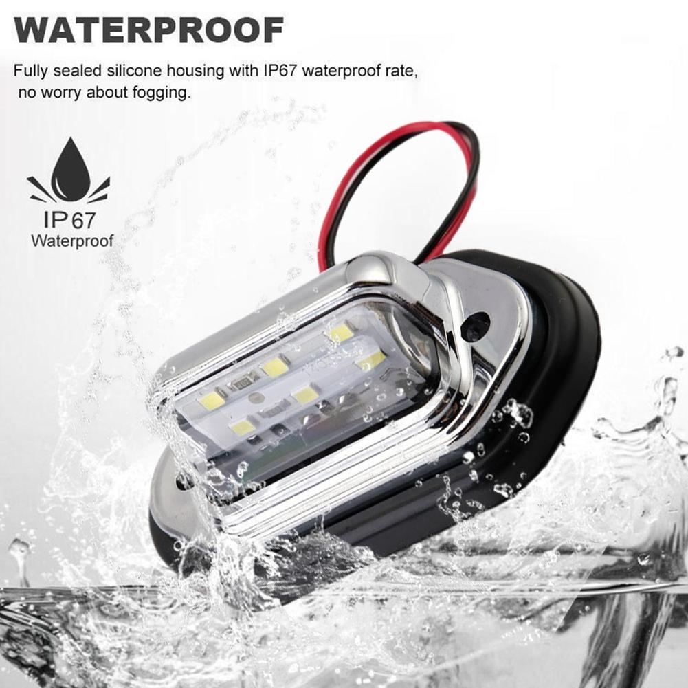6 LED Car License Plate Light 12V-24V Waterproof White Van Taillight RV Lamp Licens Trailer Accessory Truck Boats Plate SUV