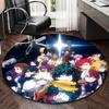 1pc My Hero Academia Characters Round Carpet - Anime Design Chair Mat, Office Gift, Seasonal Decor, Suitable for Home, Living Room