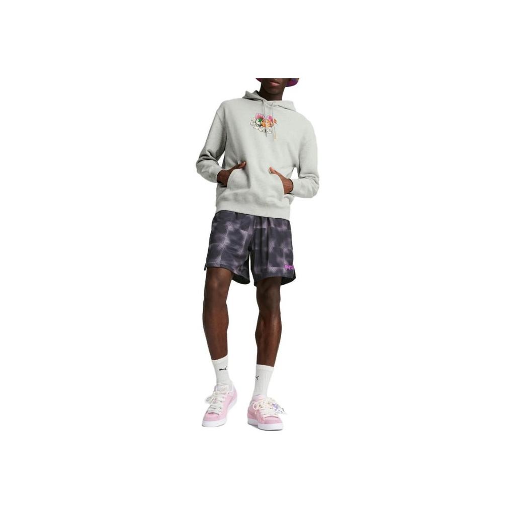 Puma X 8enjamin Cartoon Anime Print Pocket Hoodie Men Hoodies Gray 539822-04