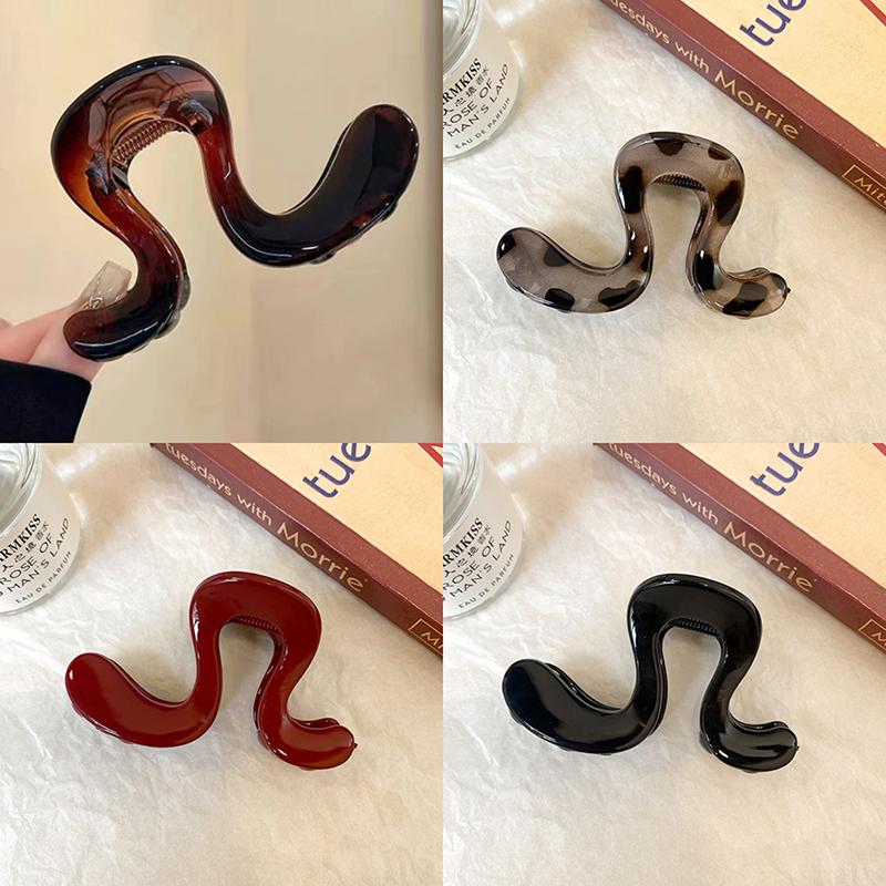 

2/4 шт. Минималистичные волнообразные заколки-крабы для волос для женщин, девушек, желе, леопардовый принт, держатель для хвостика, заколки для волос, аксессуары для волос