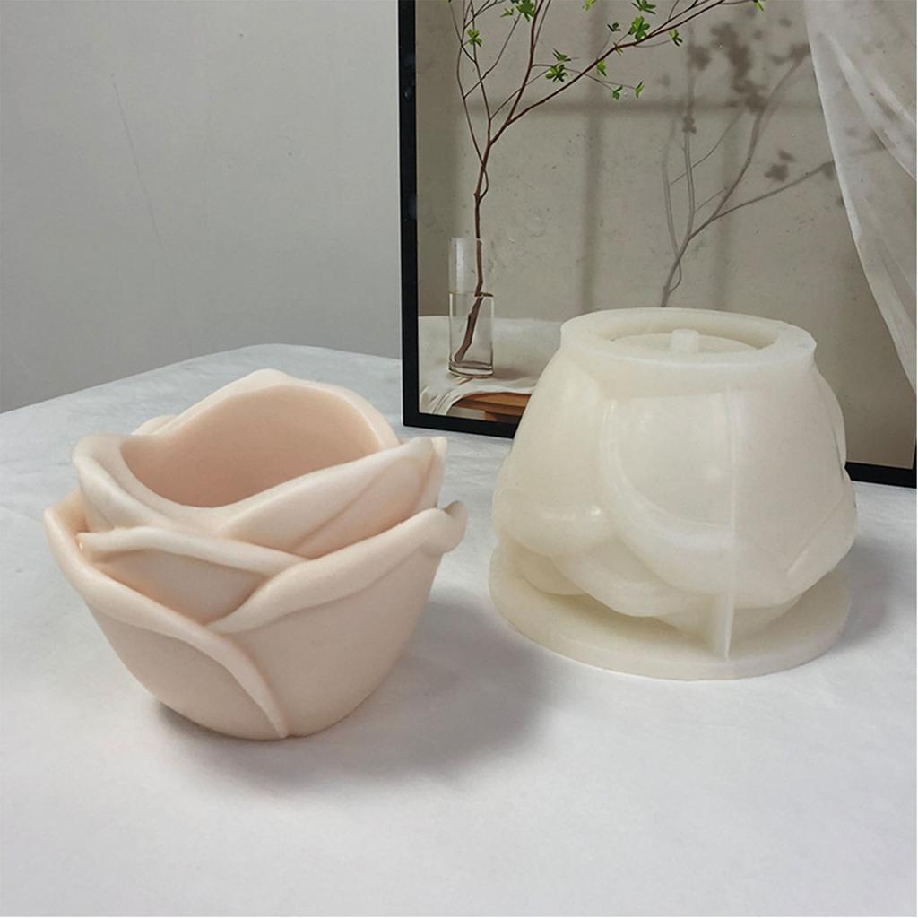 Rose Flowerpot Silicone Molds Concrete Mold for DIY Succulent Plants Resin Plant Clay Plaster Pot Mould Hand-Making Tool