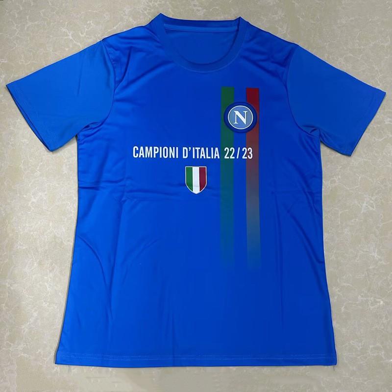 Maglia da Calcio Napoli 2023-24 Casa Trasferta Portiere Edizione Campione Commemorativa Cotone