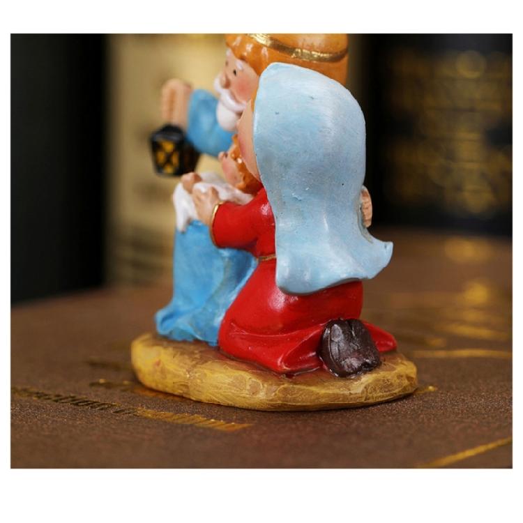 Religious Home Decors Nativity Scene Cartoon Resins Miniature Figurines Festives Tabletop Holiday Manger Scene Ornament