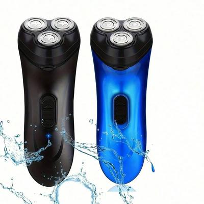 Afeitadora Flotante 3D Lavable Recargable Afeitadora Eléctrica Triple Hoja Recortadora de Barba Lavado de Cuerpo Entero Cargador de Viaje USB