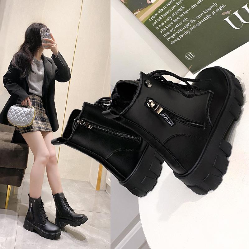 Martin boots women's shoes 2025 new Korean version trend autumn and winter high-top shoes women's boots low-heeled medium boots