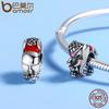 Bamoer 100% korálky ze stříbra 925 Thailand Lucky Cute Elephant Charms pasují na originální náramek