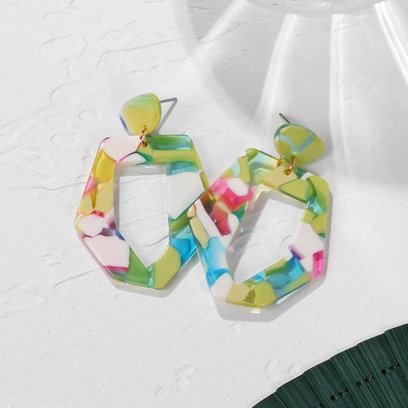 

Новые корейские серьги-гвоздики для женщин, зеленые, симпатичные, геометрические, подвесные серьги-капли, Brincos, новая мода H