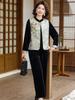 2026 Chinese-Style Tang Suit Three-Piece Set for Middle-Aged & Elderly Women: Spring & Autumn