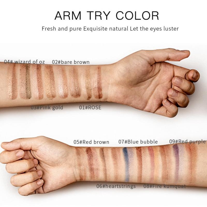 Make-up Perlglanz Dreidimensionaler Bunter Farbverlauf Zweifarbiger Lidschatten Wasserfest Verschmiert nicht und Entfernt Make-up