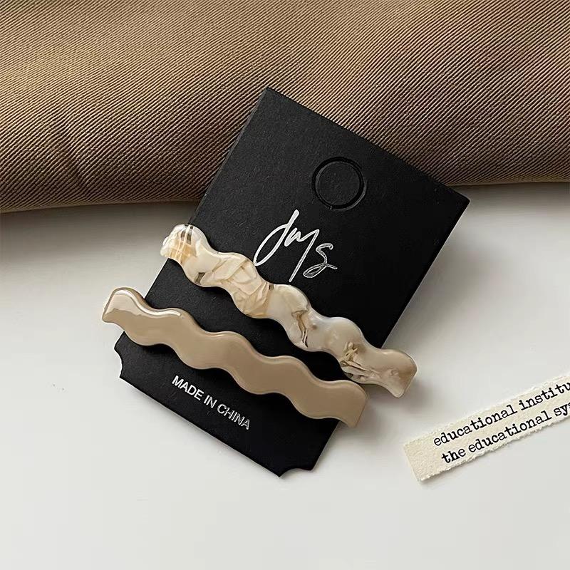 2pcs/set Acetate Hair Clip Wave Geometric Hairpins Side Pins Sweet Cute Women Hair Accessories