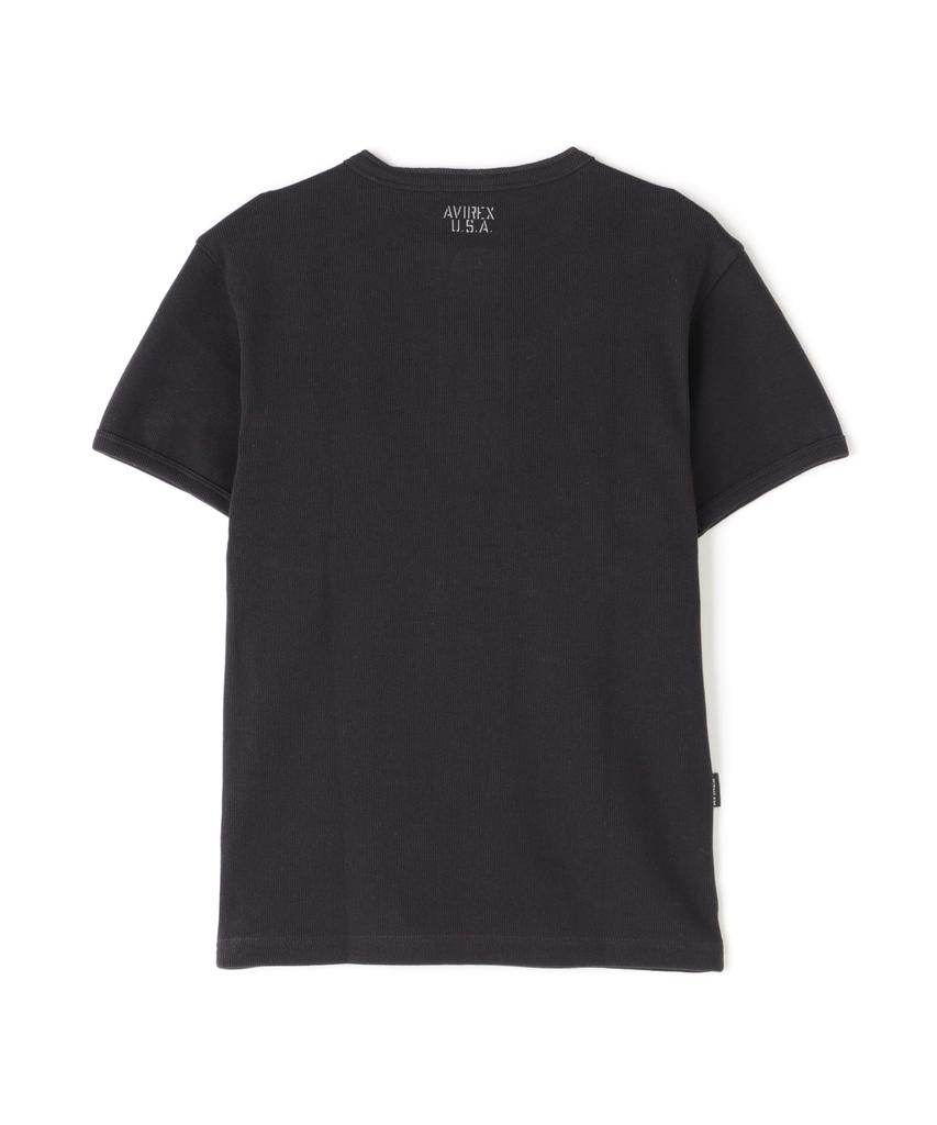 AVIREX DAILY RIB HENLYNECK TEE 6143504 Men's L Black